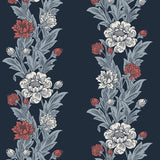 ET12712 floral stripe wallpaper from the Legacy Prints collection by Etten Studios
