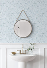 ET12802 leaf wallpaper bathroom from the Legacy Prints collection by Etten Studios