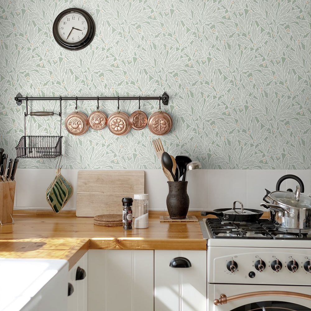 
                  
                    ET12804 leaf wallpaper kitchen from the Legacy Prints collection by Etten Studios
                  
                