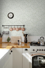 ET12804 leaf wallpaper kitchen from the Legacy Prints collection by Etten Studios