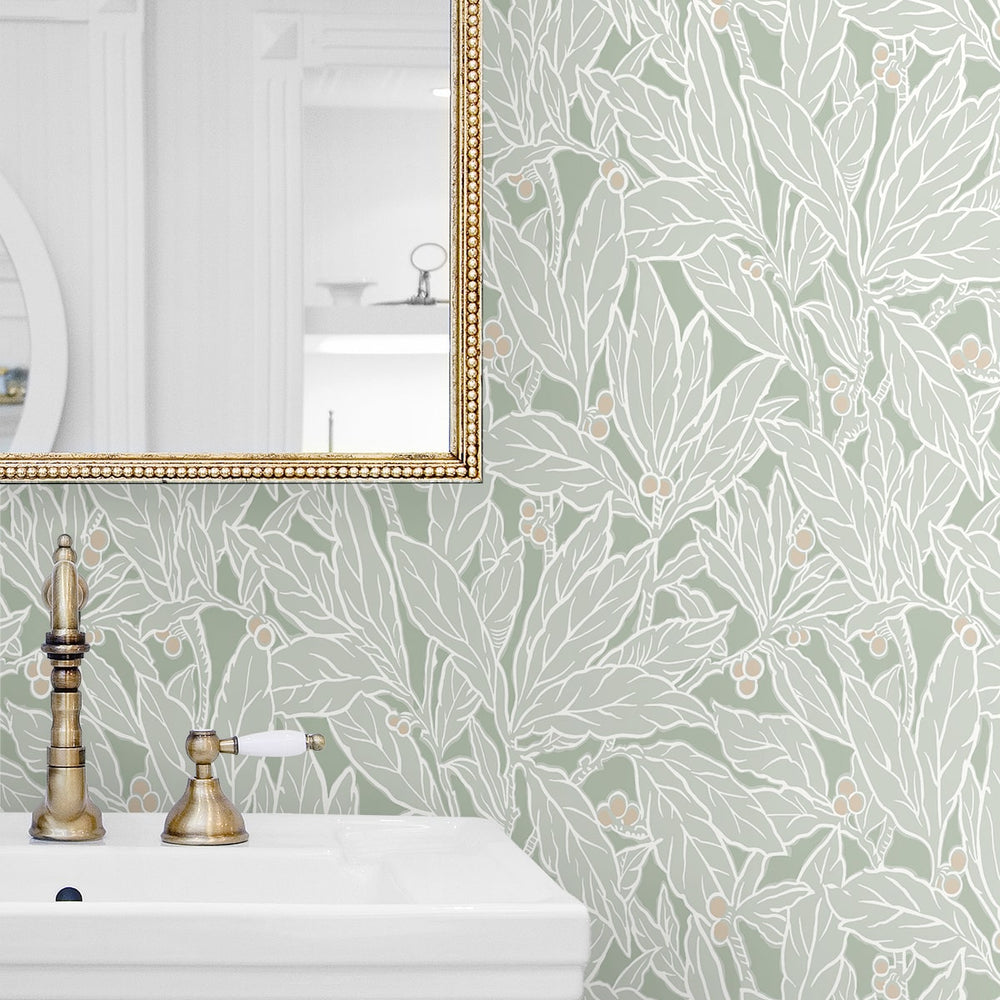 
                  
                    ET12804 leaf wallpaper bathroom from the Legacy Prints collection by Etten Studios
                  
                