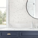 ET12805 leaf wallpaper bathroom from the Legacy Prints collection by Etten Studios