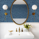 ET12812 leaf wallpaper bathroom from the Legacy Prints collection by Etten Studios