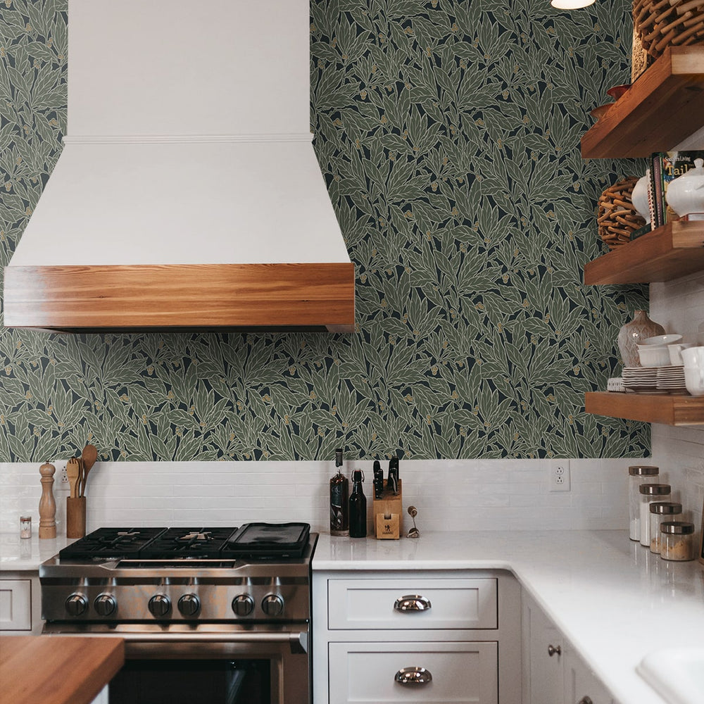 
                  
                    ET12814 leaf wallpaper kitchen from the Legacy Prints collection by Etten Studios
                  
                