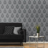 Ogee vintage wallpaper living room ET12900 from the Arts and Crafts collection by Seabrook Designs