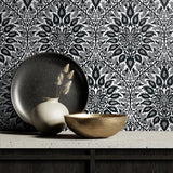 Ogee vintage wallpaper decor ET12900 from the Arts and Crafts collection by Seabrook Designs