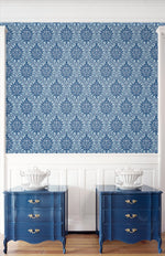 Ogee vintage wallpaper entryway ET12902 from the Arts and Crafts collection by Seabrook Designs