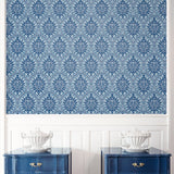 Ogee vintage wallpaper entryway ET12902 from the Arts and Crafts collection by Seabrook Designs