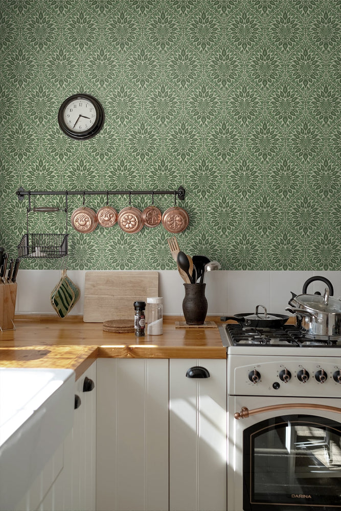 Ogee vintage wallpaper kitchen ET12904 from the Arts and Crafts collection by Seabrook Designs