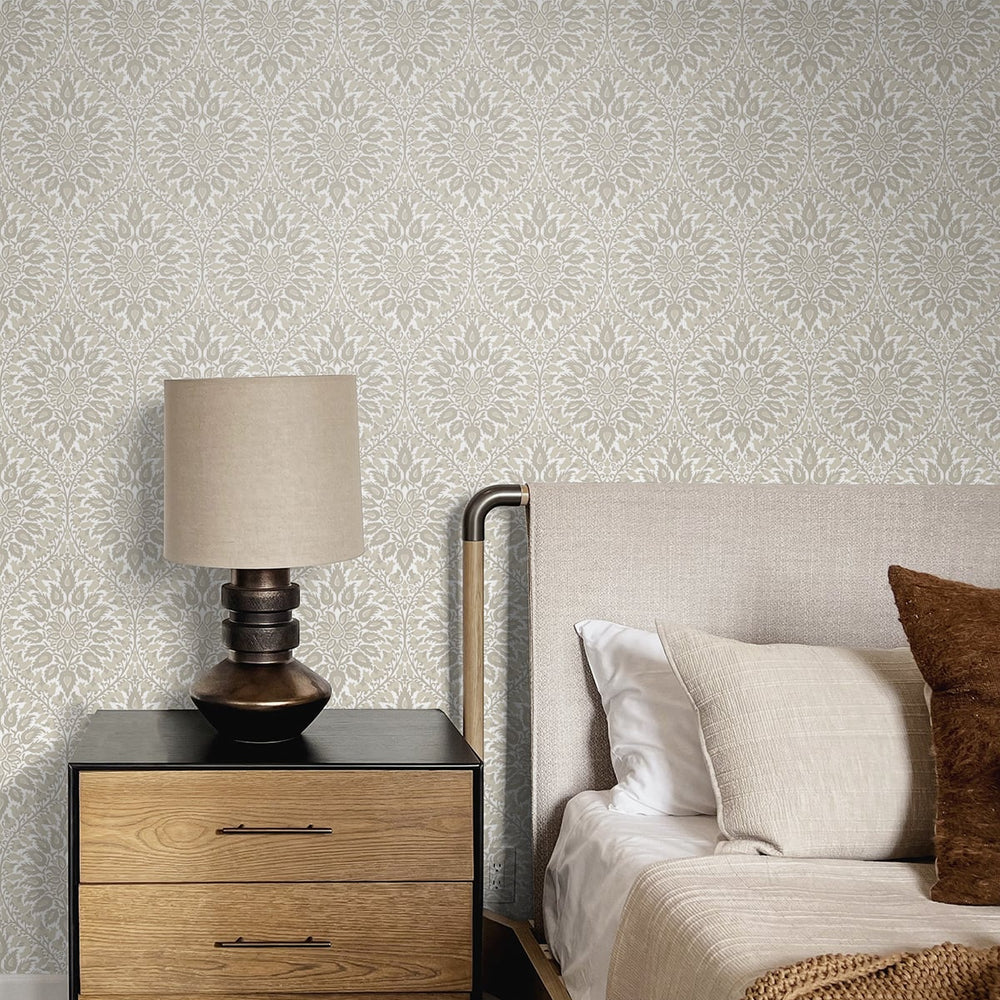 
                  
                    Ogee vintage wallpaper bedroom ET12905 from the Arts and Crafts collection by Seabrook Designs
                  
                
