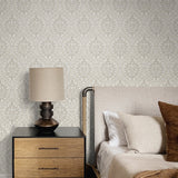 Ogee vintage wallpaper bedroom ET12905 from the Arts and Crafts collection by Seabrook Designs