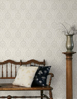 Ogee vintage wallpaper entryway ET12905 from the Arts and Crafts collection by Seabrook Designs