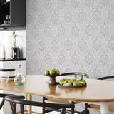Ogee vintage wallpaper kitchen ET12908 from the Arts and Crafts collection by Seabrook Designs