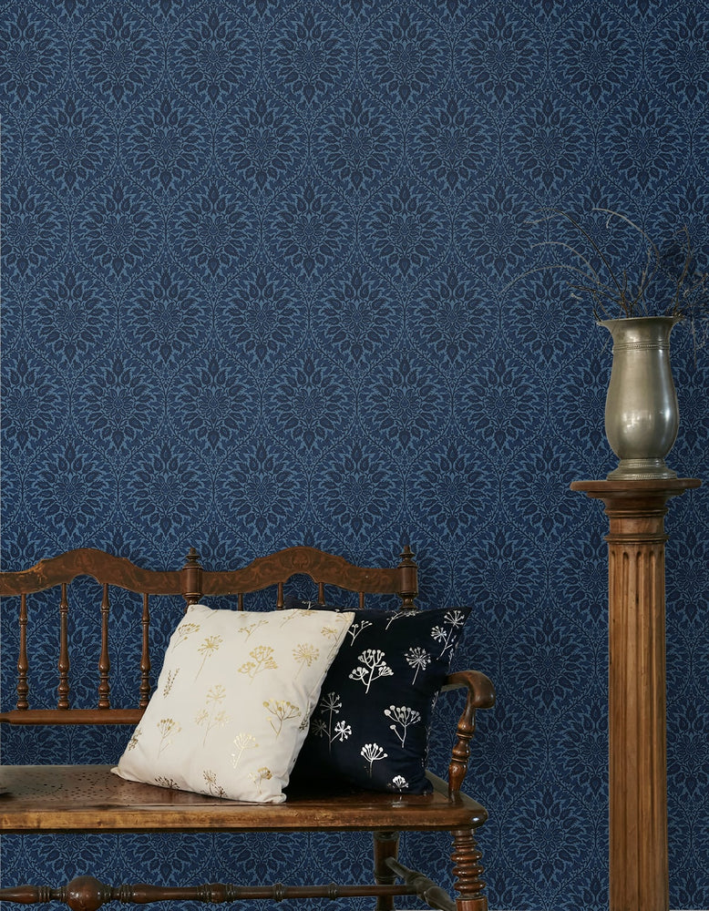 Ogee vintage wallpaper entryway ET12912 from the Arts and Crafts collection by Seabrook Designs