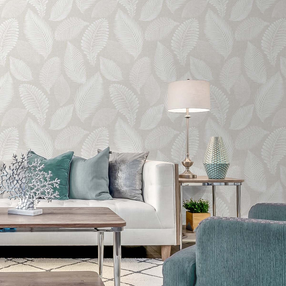 
                  
                    EW10000 tossed leaves botanical wallpaper living room from the White Heron collection by Etten Studios
                  
                