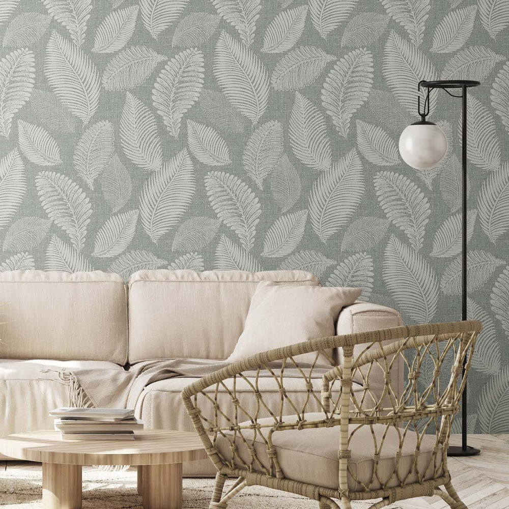 
                  
                    EW10010 tossed leaves botanical wallpaper living room from the White Heron collection by Etten Studios
                  
                