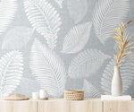EW10028 tossed leaves botanical wallpaper decor from the White Heron collection by Etten Studios