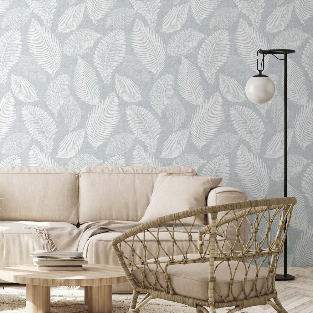 
                  
                    EW10028 tossed leaves botanical wallpaper living room from the White Heron collection by Etten Studios
                  
                