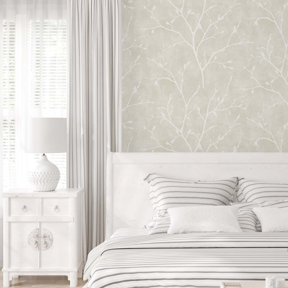 
                  
                    EW10205 branch botanical wallpaper bedroom from the White Heron collection by Etten Studios
                  
                