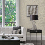 EW10607 botanical beaded wallpaper living room from the White Heron collection by Etten Studios