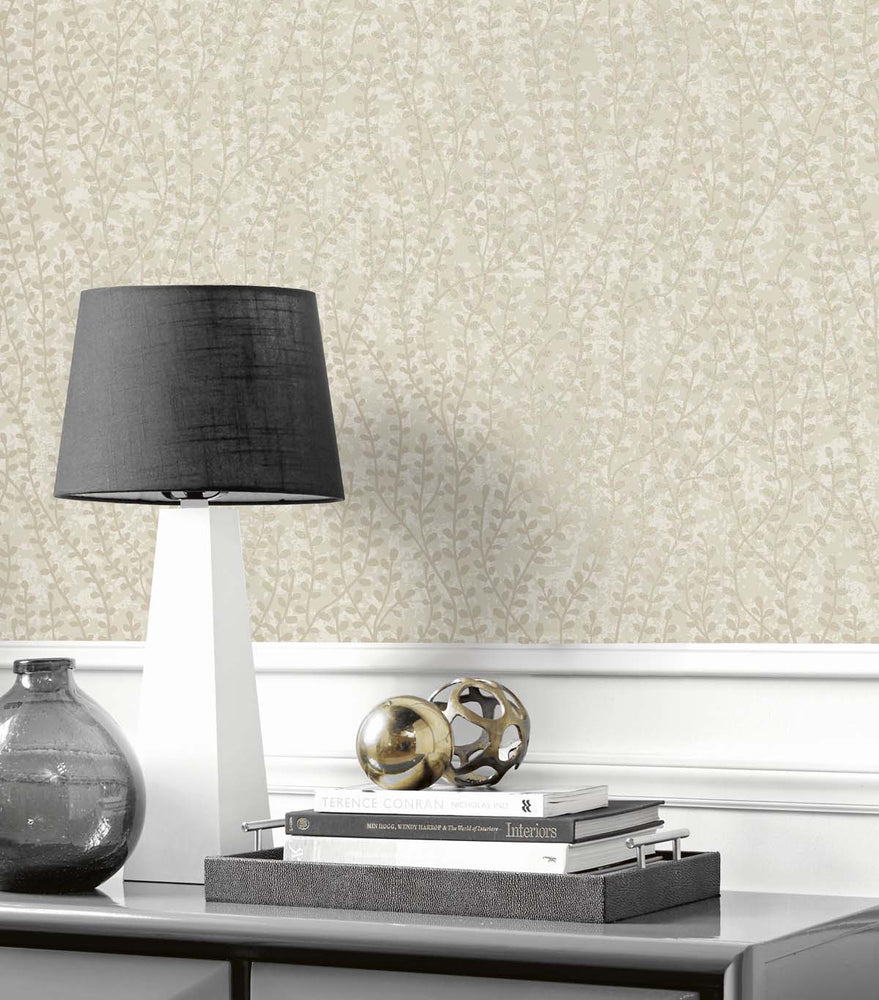 EW10607 botanical beaded wallpaper decor from the White Heron collection by Etten Studios
