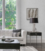 EW10608 botanical beaded wallpaper living room from the White Heron collection by Etten Studios