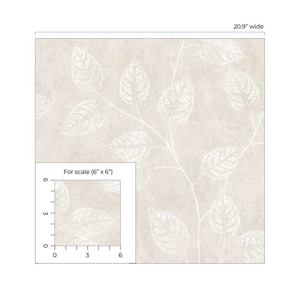 
                  
                    EW10800 leaf botanical wallpaper scale from the White Heron collection by Etten Studios
                  
                