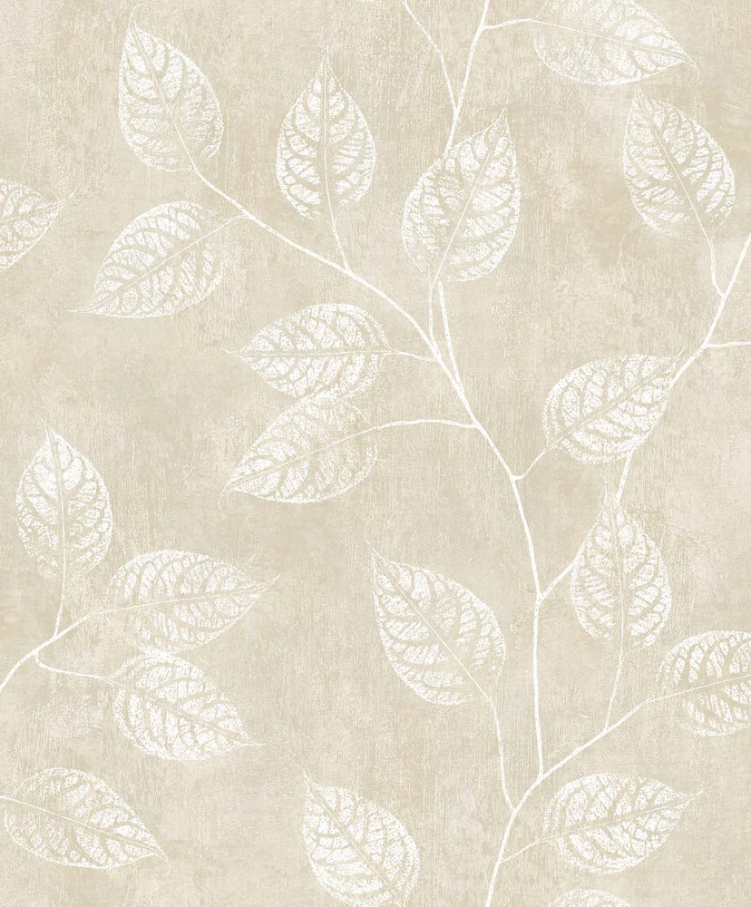 EW10805 leaf botanical wallpaper from the White Heron collection by Etten Studios