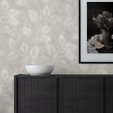 EW10807 leaf botanical wallpaper decor from the White Heron collection by Etten Studios