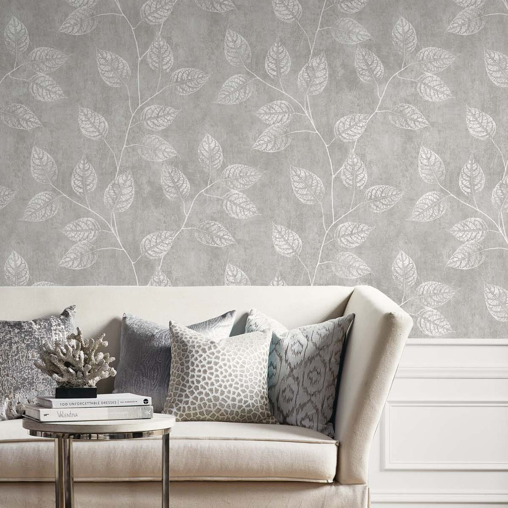 
                  
                    EW10808 leaf botanical wallpaper living room from the White Heron collection by Etten Studios
                  
                