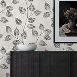 EW10820 leaf botanical wallpaper decor from the White Heron collection by Etten Studios