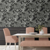 EW11000 crane wallpaper dining room from the White Heron collection by Etten Studios