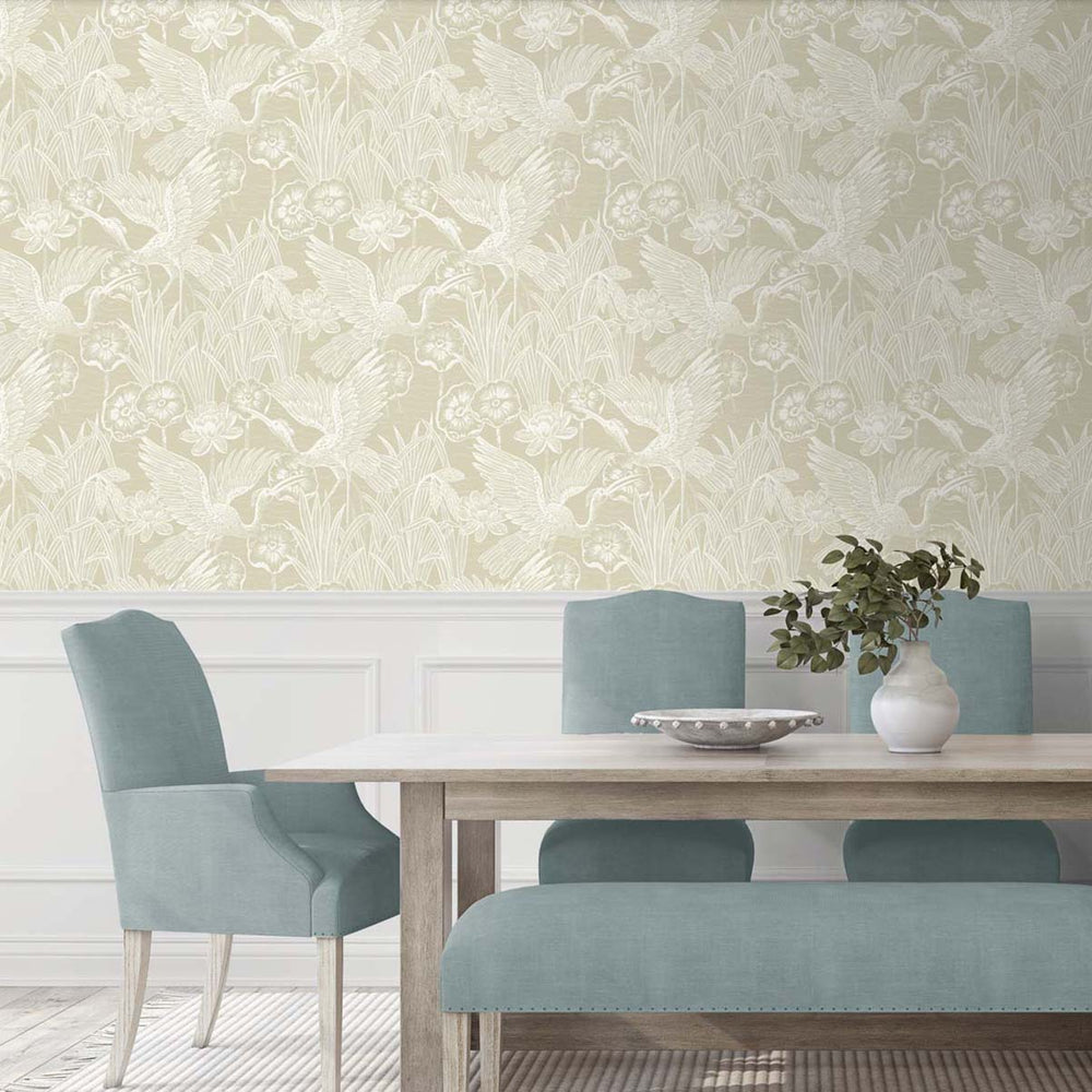 
                  
                    EW11005 crane wallpaper dining room from the White Heron collection by Etten Studios
                  
                
