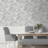 EW11008 crane wallpaper dining room from the White Heron collection by Etten Studios