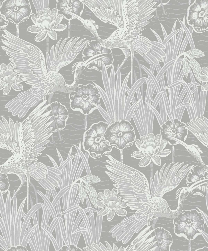 EW11008 crane wallpaper from the White Heron collection by Etten Studios