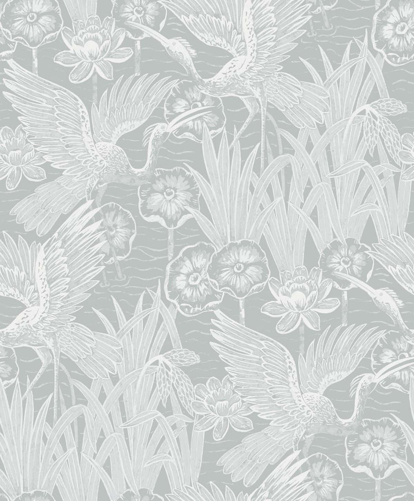 EW11018 crane wallpaper from the White Heron collection by Etten Studios
