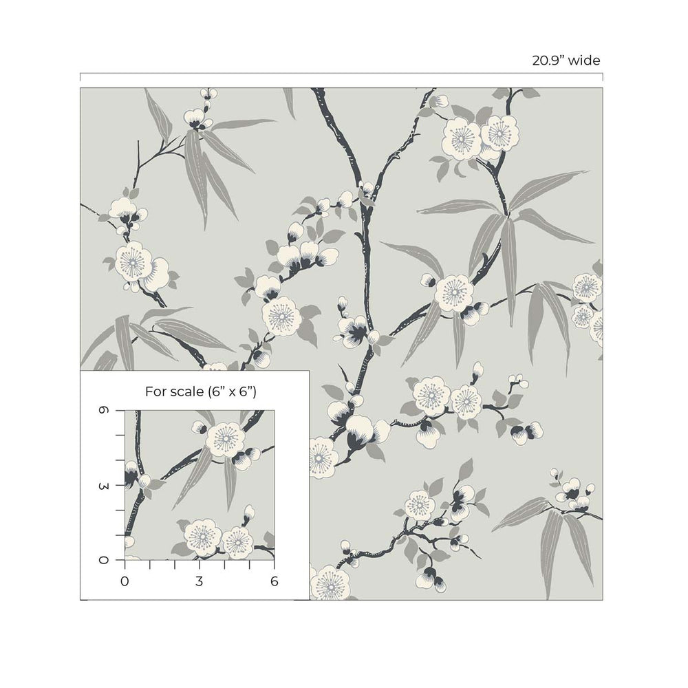 EW11100 floral wallpaper scale from the White Heron collection by Etten Studios