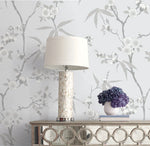 EW11108 floral wallpaper decor from the White Heron collection by Etten Studios