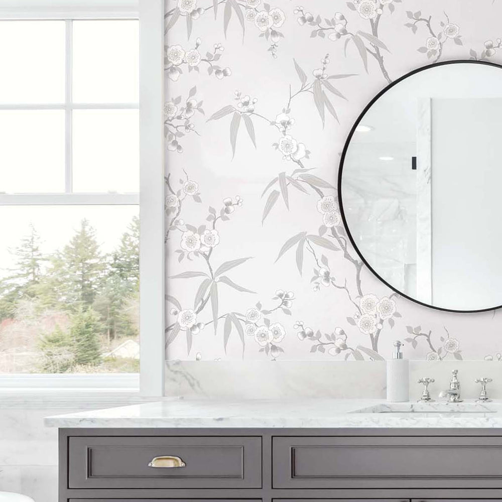 
                  
                    EW11108 floral wallpaper bathroom from the White Heron collection by Etten Studios
                  
                
