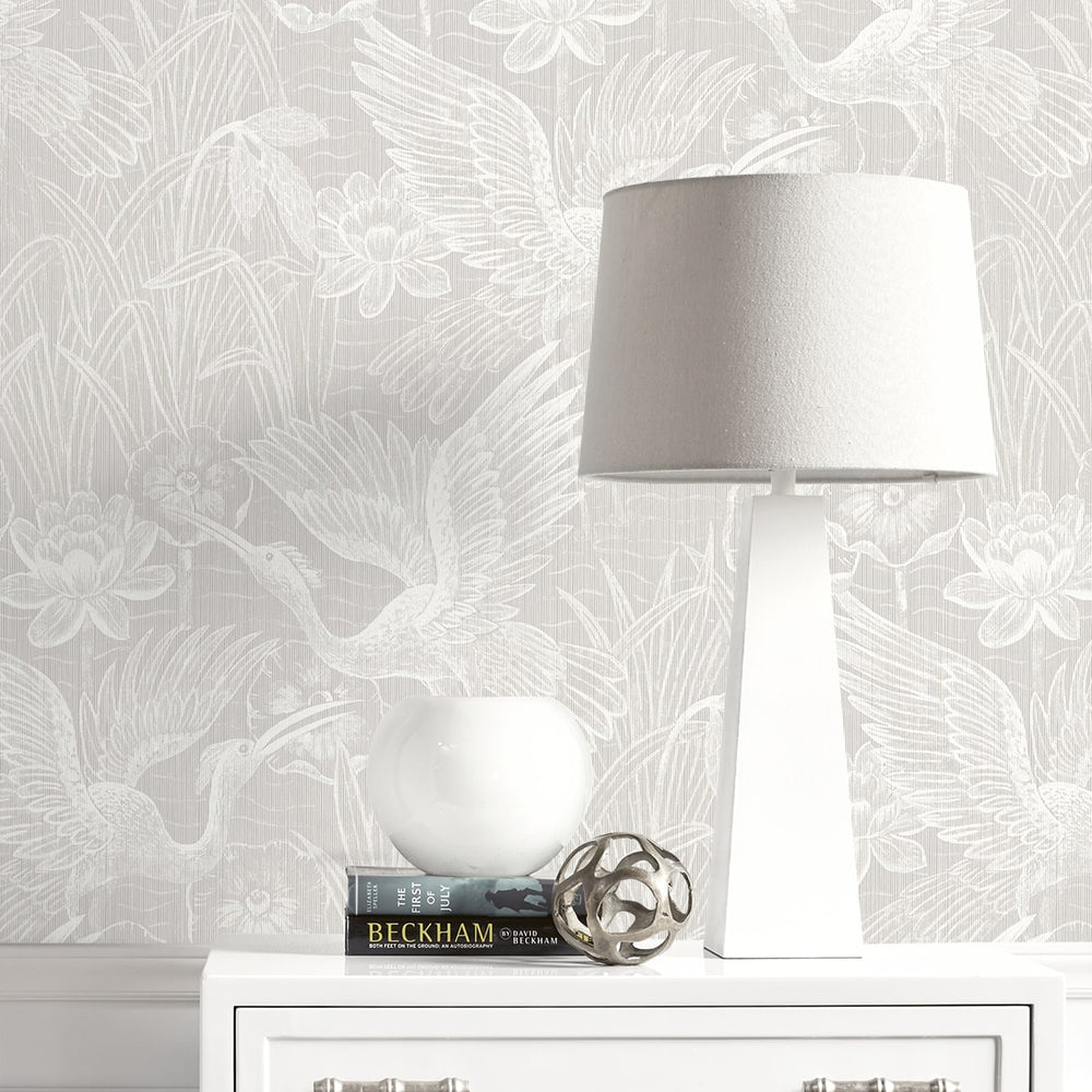 
                  
                    EW11500 crane stringcloth wallpaper decor from the White Heron collection by Etten Studios
                  
                