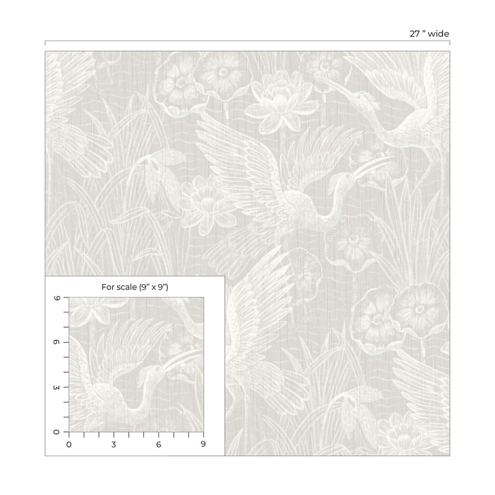 
                  
                    EW11500 crane stringcloth wallpaper scale from the White Heron collection by Etten Studios
                  
                