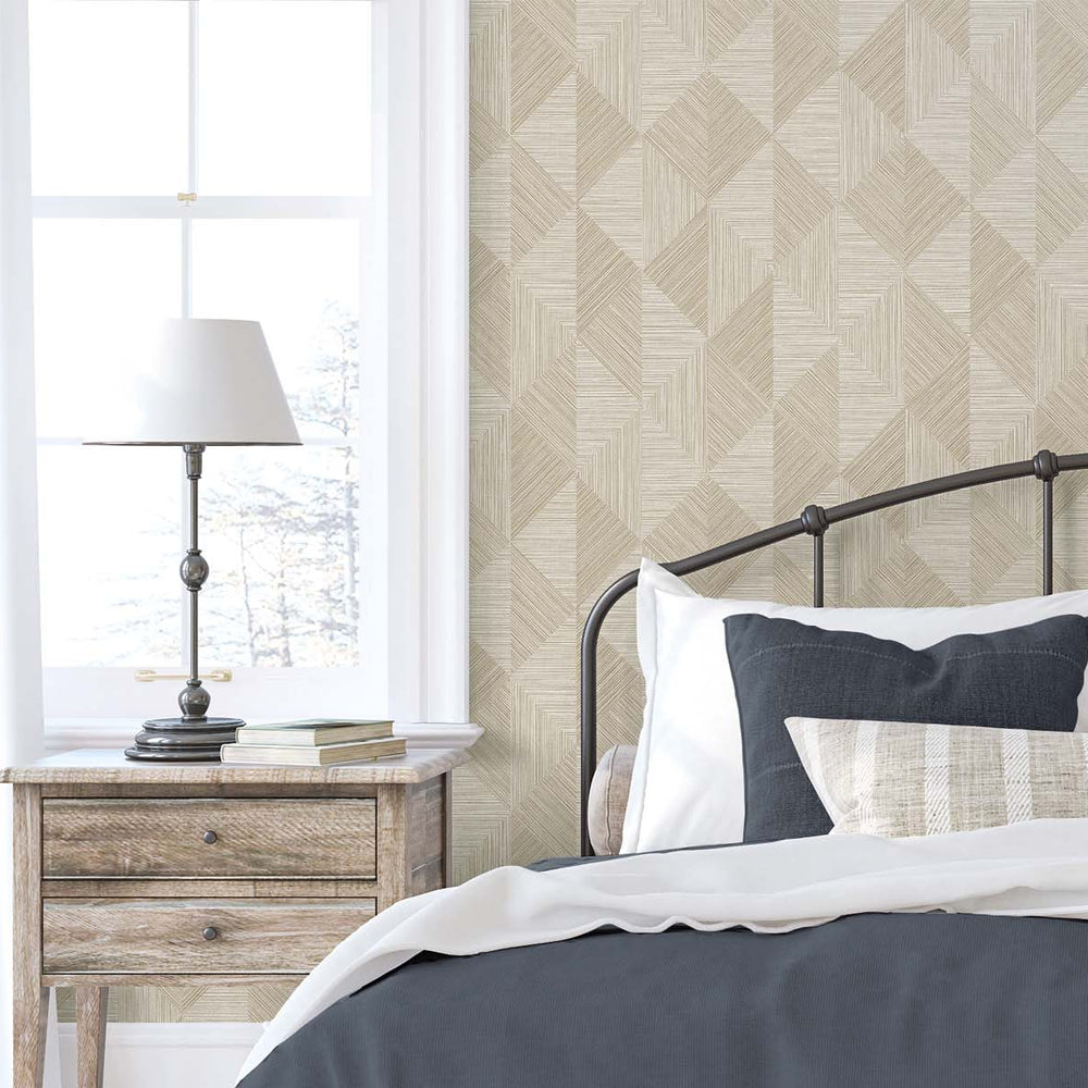 
                  
                    EW11705 geometric textured vinyl wallpaper bedroom from the White Heron collection by Etten Studios
                  
                