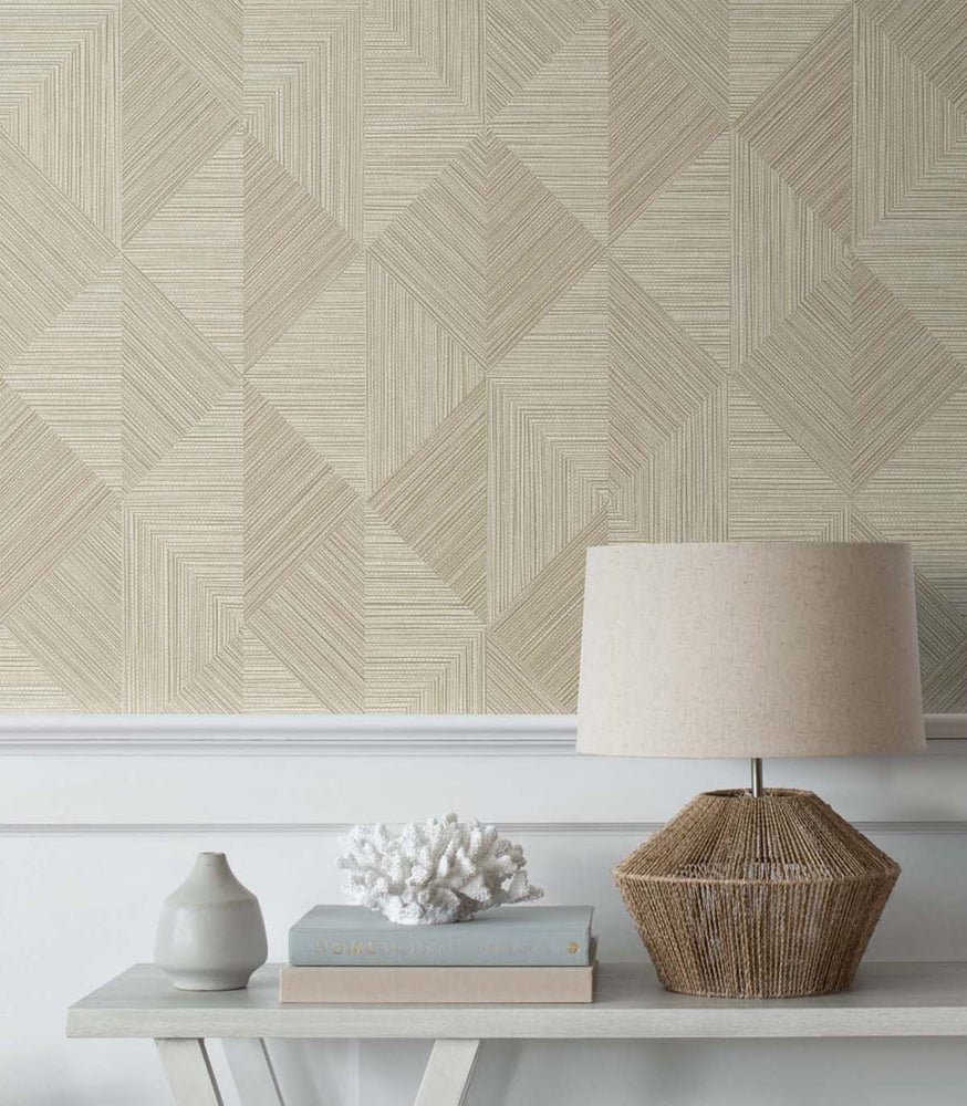 EW11705 geometric textured vinyl wallpaper decor from the White Heron collection by Etten Studios