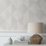 EW11708 geometric textured vinyl wallpaper decor from the White Heron collection by Etten Studios