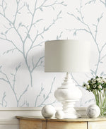 EW11802 branch stringcloth wallpaper decor from the White Heron collection by Etten Studios