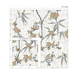 EW11905 cork floral wallpaper scale from the White Heron collection by Etten Studios