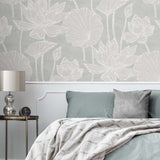 EW12000 floral wallpaper bedroom from the White Heron collection by Etten Studios