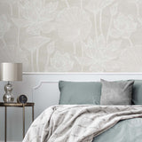 EW12007 floral wallpaper bedroom from the White Heron collection by Etten Studios