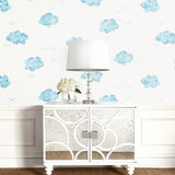 FA42006 daydream cloud kids wallpaper entryway from the Playdate Adventure collection by Seabrook Designs