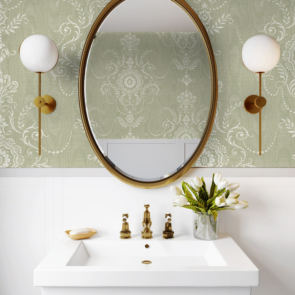
                  
                    FC60304 damask wallpaper bathroom from the French Country collection by Seabrook Designs
                  
                